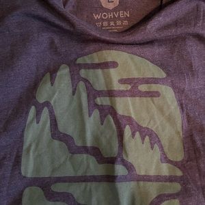 Woven heart tee shirt purple